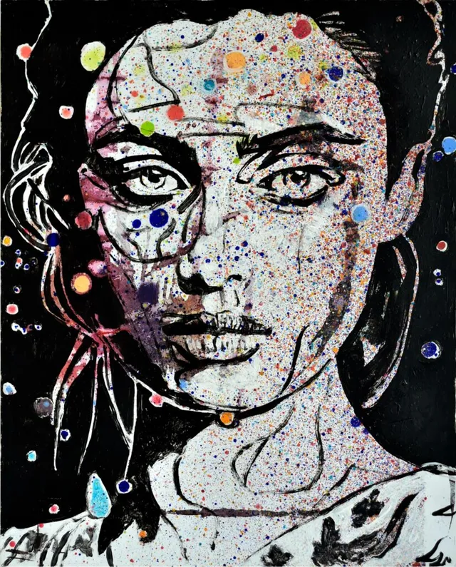 Model Nr.P01,2021,Öl & Acryl auf Papier,50X40Cm