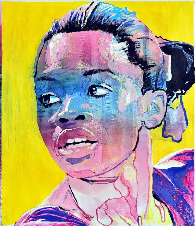 Model Nr.FF01,2022,Öl & Acryl auf Papier,50X40Cm