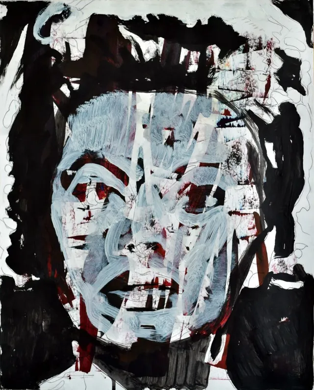 Model Nr.6, Öl & Acryl auf Papier, 50X40Cm, 2018