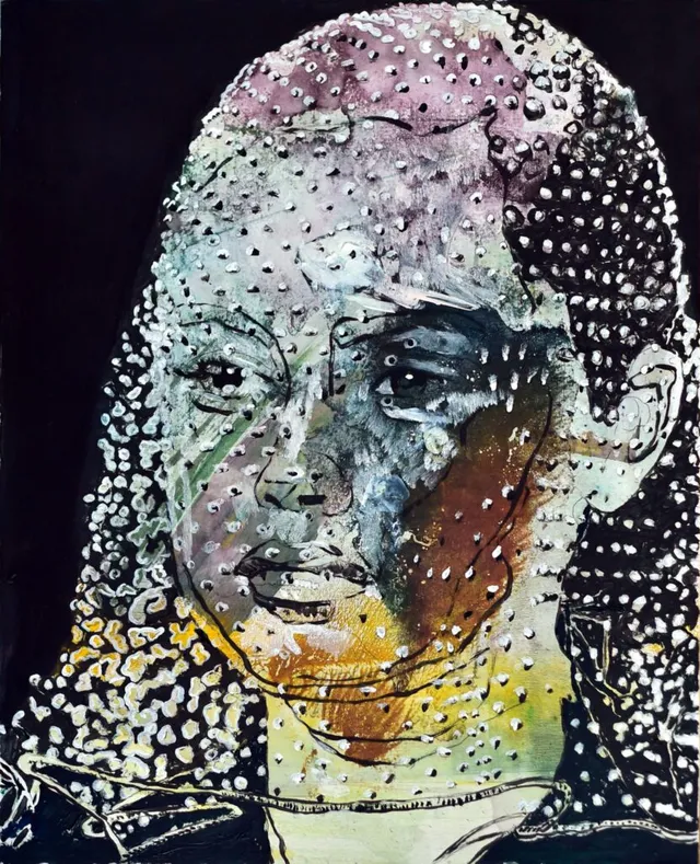 Model Nr.42, Öl & Acryl auf Papier, 50X40 Cm, 2021