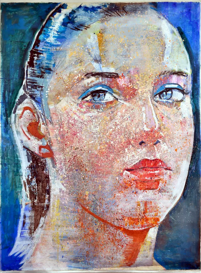 Model Nr.MG2, 2021, Öl & Acryl auf Papier(Hanji), 200X150Cm