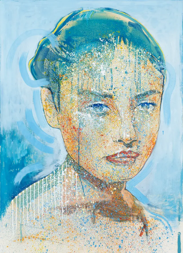 Deep Blue, 2022-24, 190X140Cm, Öl auf Hanji(koreanischem Papier)
