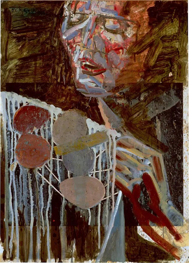 Eier Öl auf Kalenderpapier 57X40cm 2011
