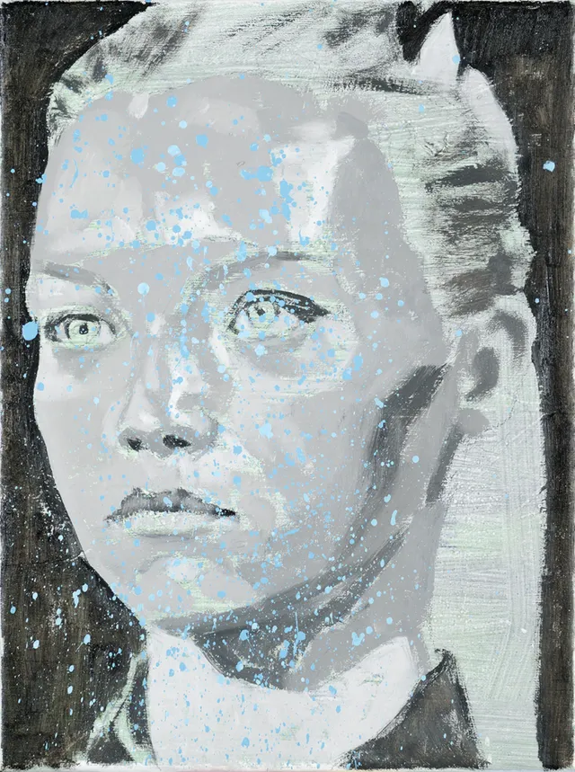 Einhorn(SW), 2024, 40Cm X 30Cm, Öl auf Leinwand