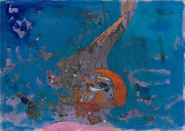 Hochziehen 1 2013 Öl auf Kalenderpapier 40X57cm