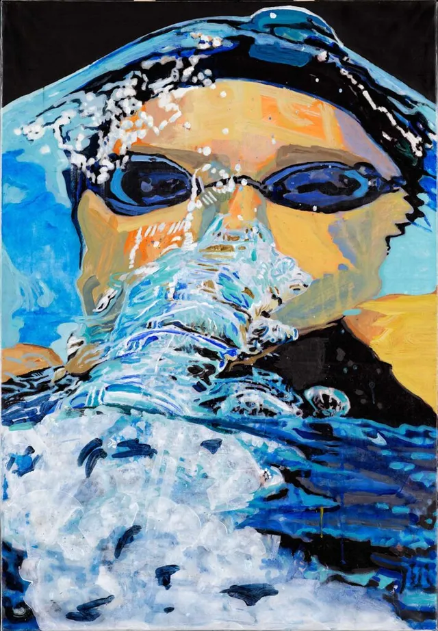 Nachtschwimm1 2015 Acryl, Öl und Tusche auf Hanji 116X75Cm