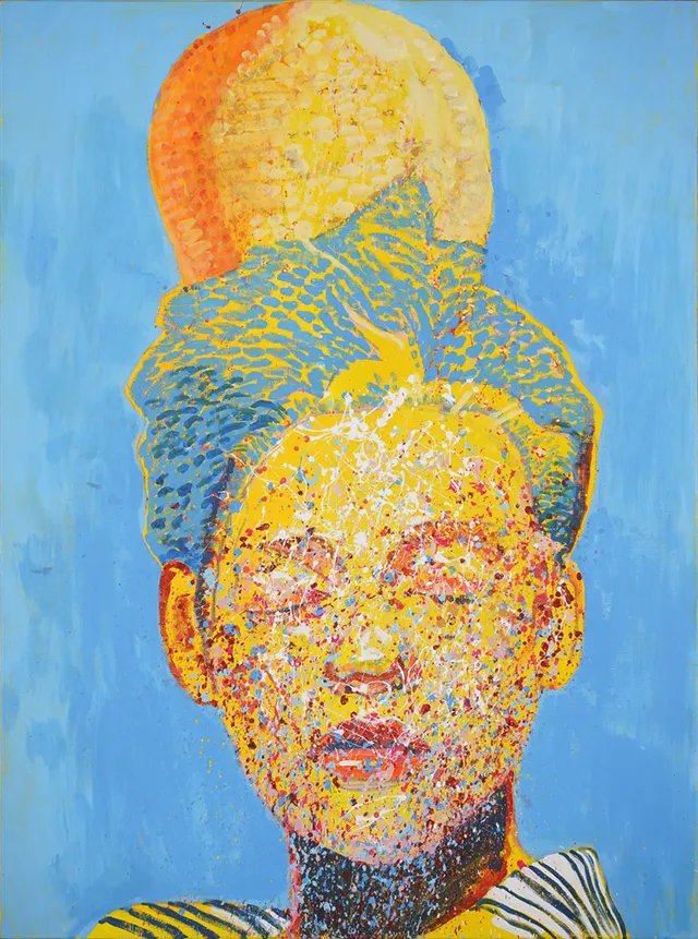 Honiggold, 2023, Acryl auf Leinwand, 135 X 100 Cm
