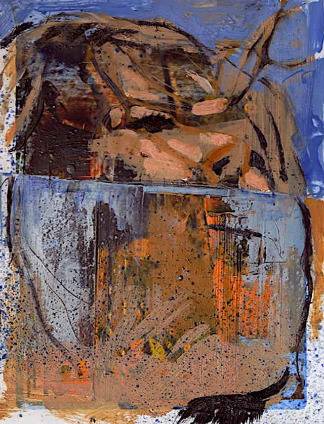bis die Nase 2013 21X15Cm Öl auf Papier
