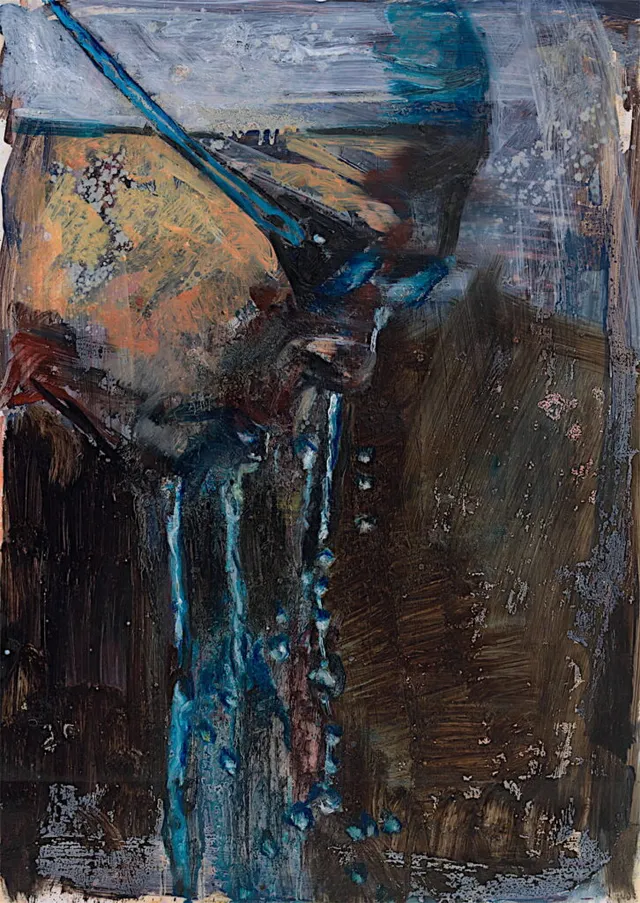 blue Eye Öl auf Kalenderpapier 57X40cm 2013