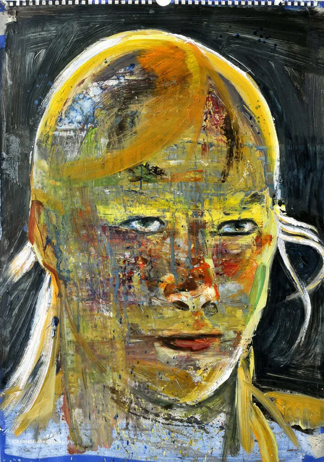 o.T.(Tennisspielerin) 1 2010 Öl auf Kalenderpapier 57X40Cm