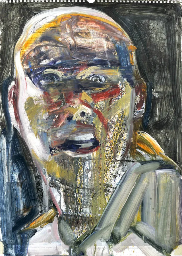 o.T.(Tennisspielerin) 2 2010 Öl auf Kalenderpapier 57X40Cm