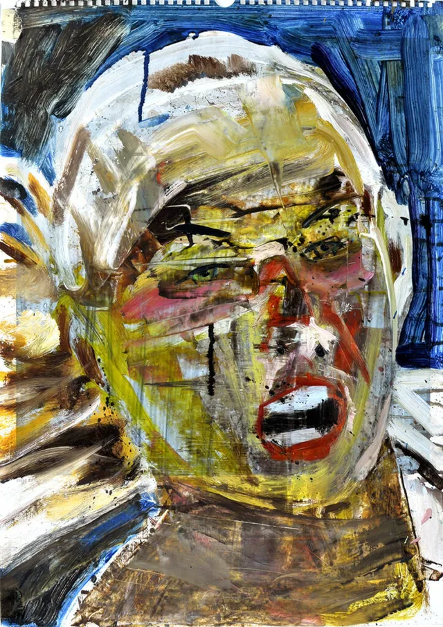 o.T.(Tennisspielerin) 3 2010 Öl auf Kalenderpapier 57X40Cm