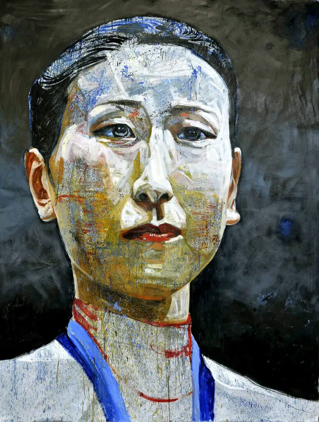 o.T. (mao) 2010 Öl auf Hanji 280 X 200 Cm