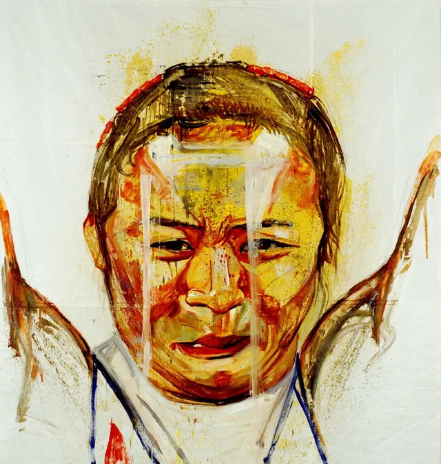 o.T. 1 2009 Öl auf Hanji 220X200Cm