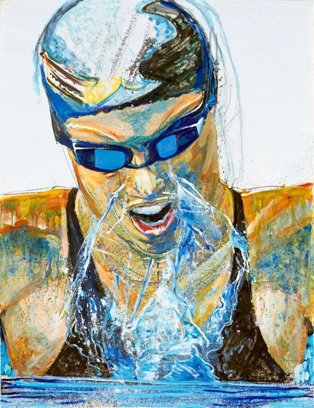 Schielen Öl auf Hanji 200X150cm 2011